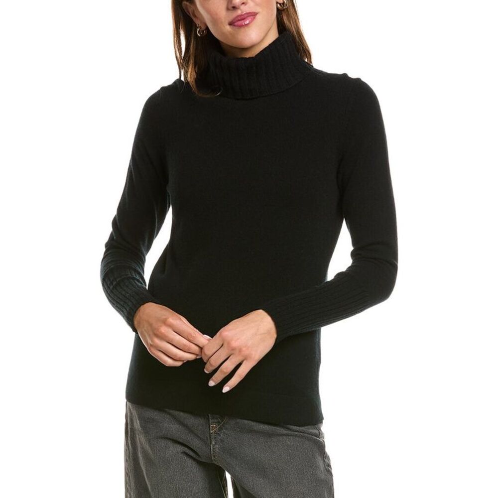 Forte Cashmere Womens Chunky Trim Turtleneck 100% Cashmere Sweater